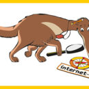 Illustration: Ameisenbär Percy Lupe sucht im Internet-ABC