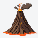 Clipart Abbildung eines ausbrechenden Vulkans