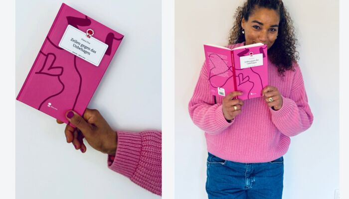 Diana Dua mit ihrem Buch "Zeilen gegen das Unbehagen"