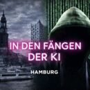 Person mit nicht sichtbarem Gesicht und Silhouette von Hamburg