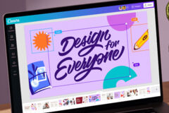 Canva wird auf Laptop angezeigt