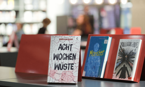 Bücher in Jugendbibliothek ausgestellt