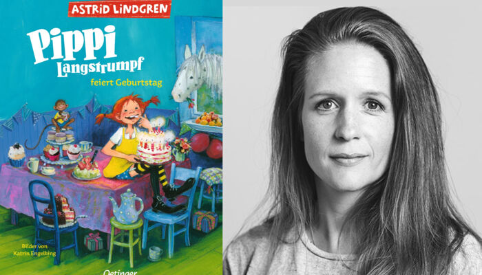 Cover des Buches Pippi feiert Geburtstag, Abbildung der Sprecherin Julia Nachtmann