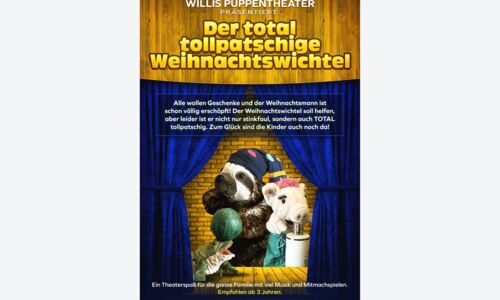 Flyer Puppentheater mit zwei Puppen