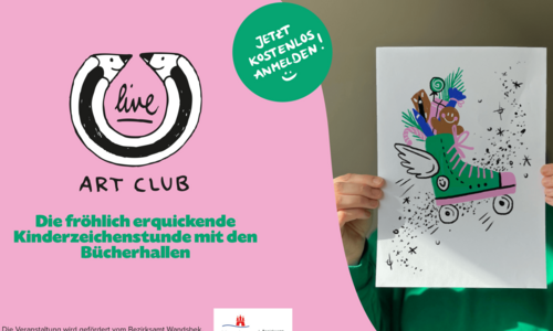 Aufschrift "LIve Art CLub" und weihnachtliches Bild