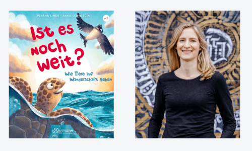 Buchcover "Ist es noch weit" und Portrait Verena Linde