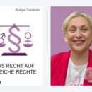 Buchcover "Das Recht auf gleiche Rechte" und Porträt Rukiye Cankiran