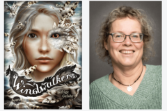 Katja Brandis (rechts) Buch "Windwalkers – Band 3: Giftige Gefahr" (links)