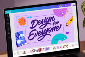 Canva wird auf Laptop angezeigt
