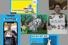 Collage mit Bücherhallen-Angeboten
