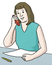 Grafik: eine Frau telefoniert