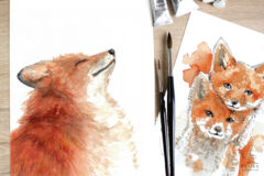 Aquarelle von Füchsen