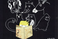 Illustration: Ein Junge liest - umringt von den Tieren aus der Geschichte