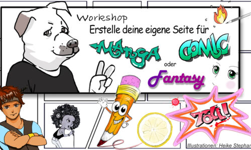 verschiedene Zeichnungen im Manga-Stil