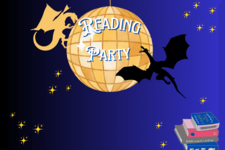 Text: Reading Party - illustriertes Bild von einer Discokugel
