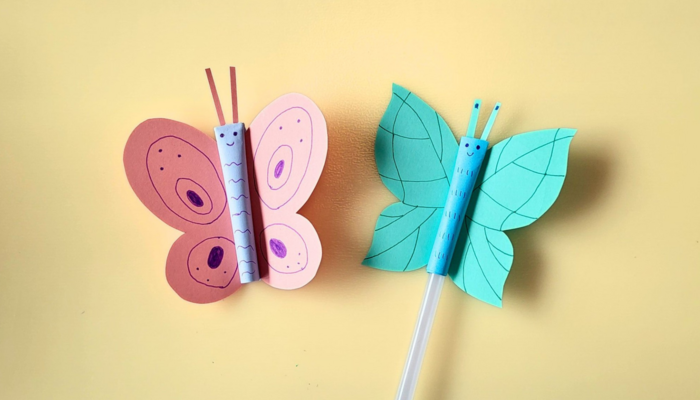 Zwei Schmetterlinge aus Papier