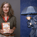 Eine Bildcollage aus zwei Bildern: auf der linken Seite ist die Autorin Stefanie Taschinski mit ihrem Kinderbuch "Die kleine Dame" zu sehen. Auf der rechten Seite sieht man die Theaterdarstellerin des auf die Bühne gebrachten Kinderbuches.