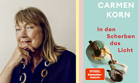 Foto von Carmen Korn und ihr Buch "In den Scherben das Licht"