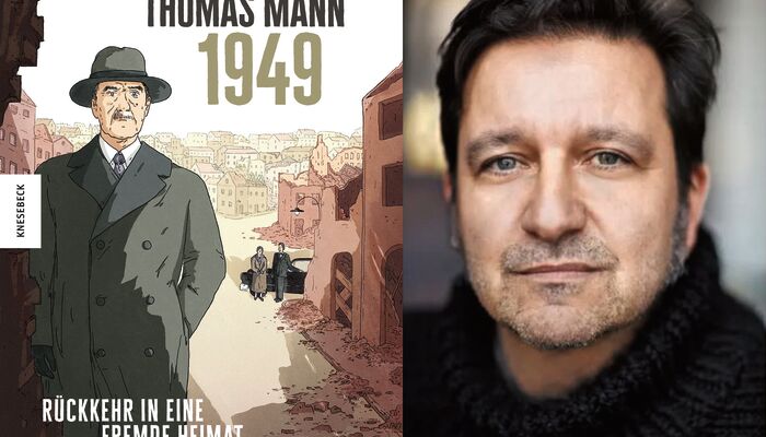 Abbildung vom Cover der Graphic Novel und ein Foto vom Autor