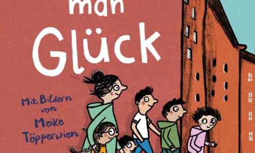 Kinderbuch mit Zeichnung einer Mutter mit 5 Kindern auf dem Cover