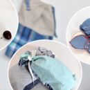 selber genähte Beutel aus bunten Stoffen