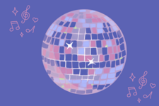 Lila Discokugel.