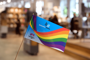 Pride Fahne der Bücherhallen Hamburg