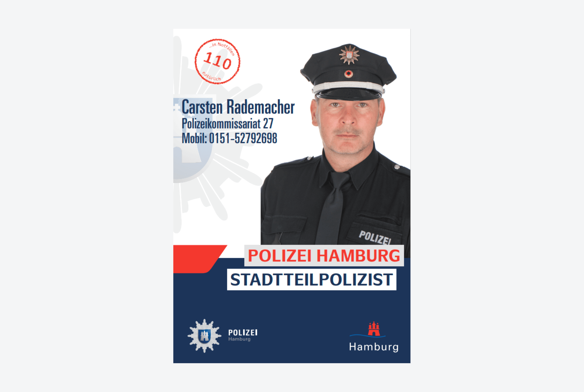 Plakat Stadtteilpolizist Eidelstedt