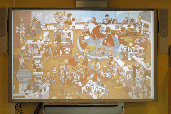 Smartboard mit Bilderbuchkino