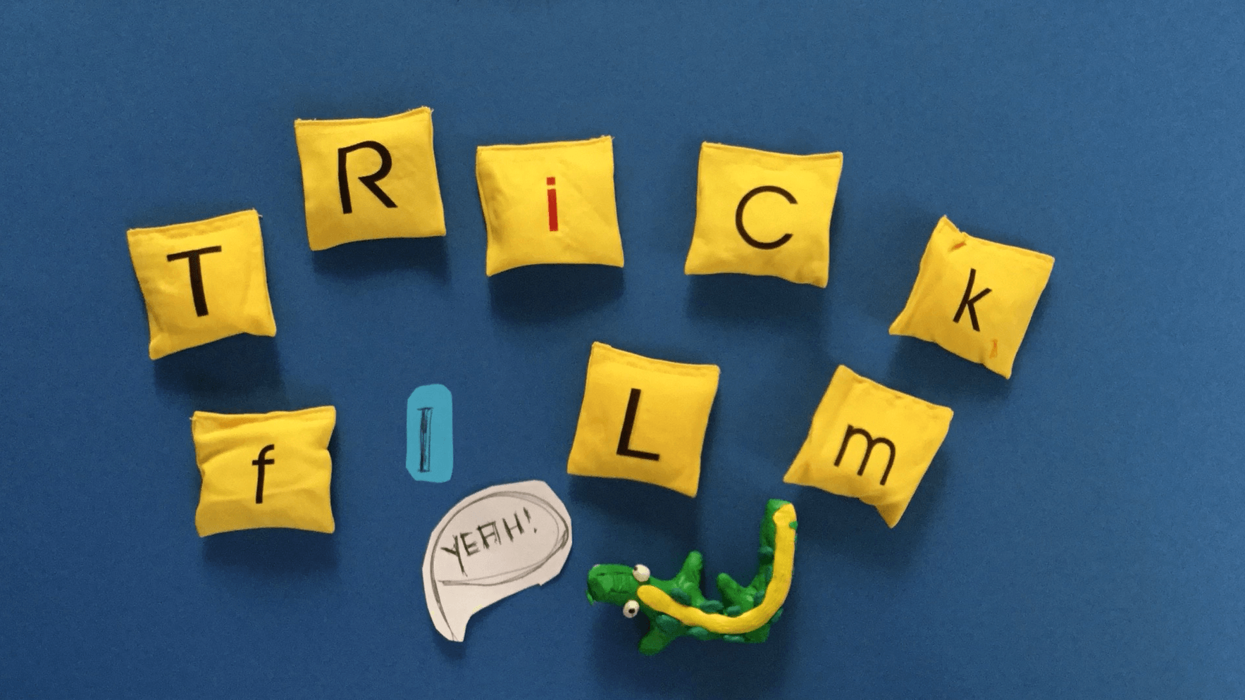 Motiv Trickfilm Workshop mit gelben Buchstaben